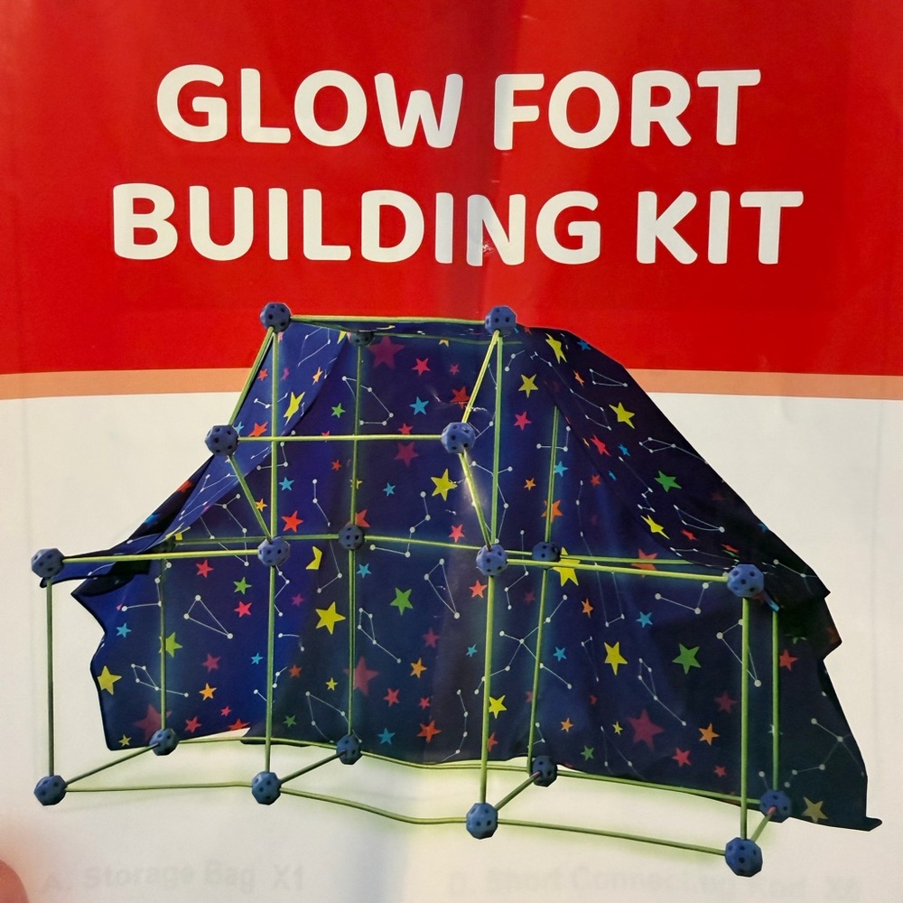 Building Kit - Kids Glow Stars Play Tent (Blue/Green)